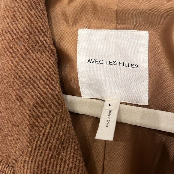 AVEC LES FILLES Structured Short Double Breasted Coat in Brown Sz L - NWOT!!! - Picture 9 of 12